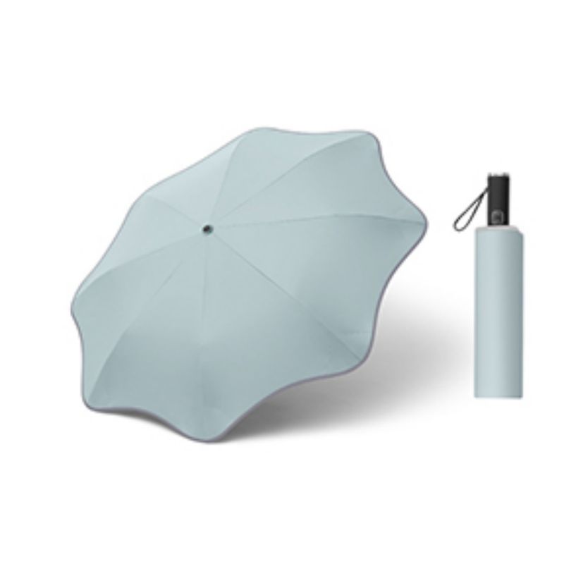 Hengdun Source manufacturer's anti-collision safety three-fold umbrella with rounded corners, no sharp corners design, black rubber UV protection and sun protection umbrella, portable for commuting, all-weather and all-weather, fully automatic umbrella, supports wholesale and custom logo Item Picture