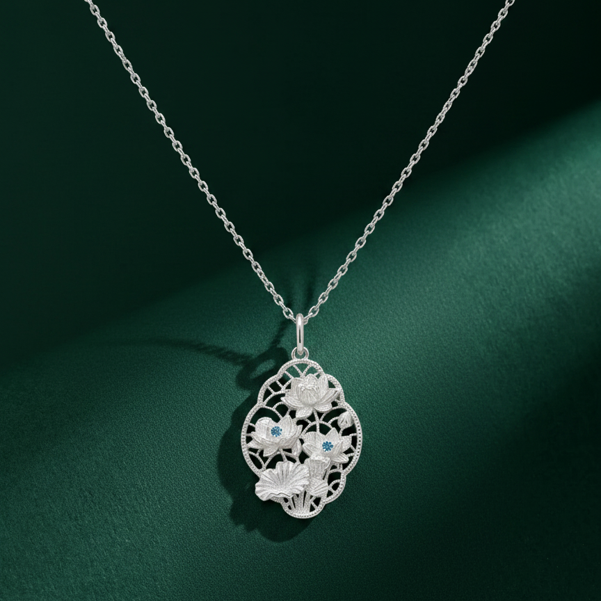 APOTIE, a niche original design s925 all-silver silver necklace in Dutch language, is a new Chinese-style silver jewelry necklace from the original manufacturer. We offer gifts (for wholesale, please contact customer service). details Picture