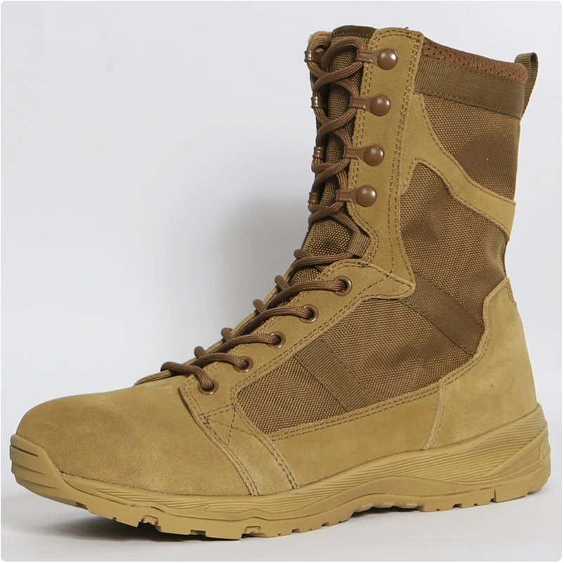 Summer outdoor genuine leather waterproof and wear-resistant tactical boots, Flying Fish ultra-light combat boots, breathable women's combat training boots, men's high-top breathable boots Item Picture