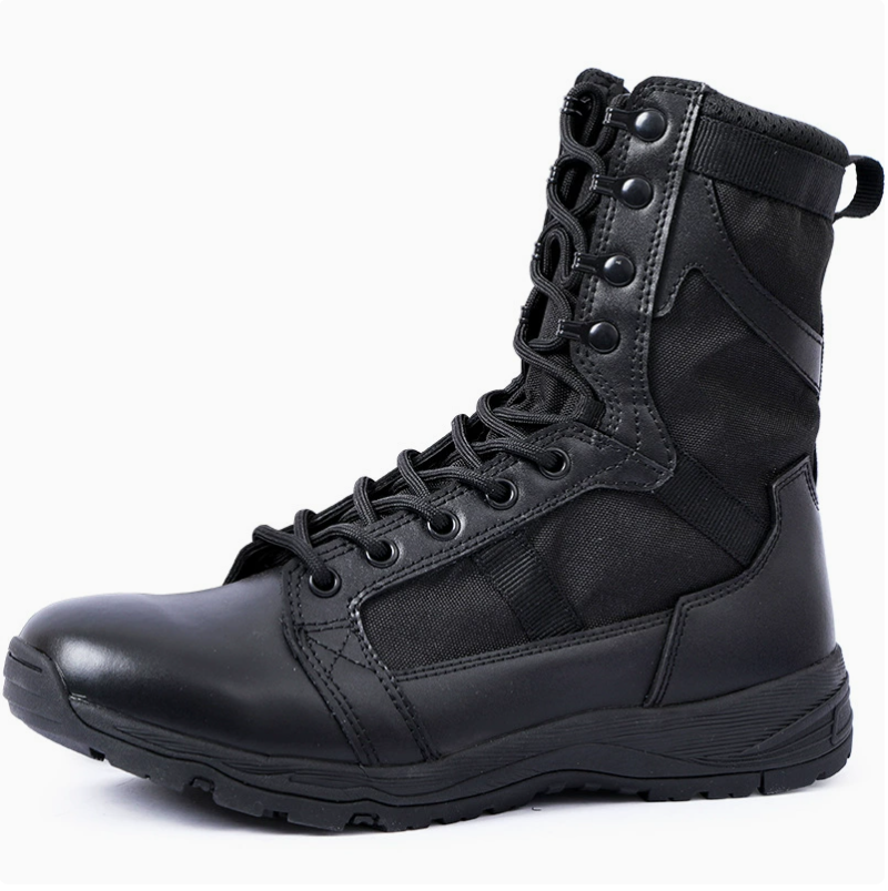 Summer outdoor genuine leather waterproof and wear-resistant tactical boots, Flying Fish ultra-light combat boots, breathable women's combat training boots, men's high-top breathable boots