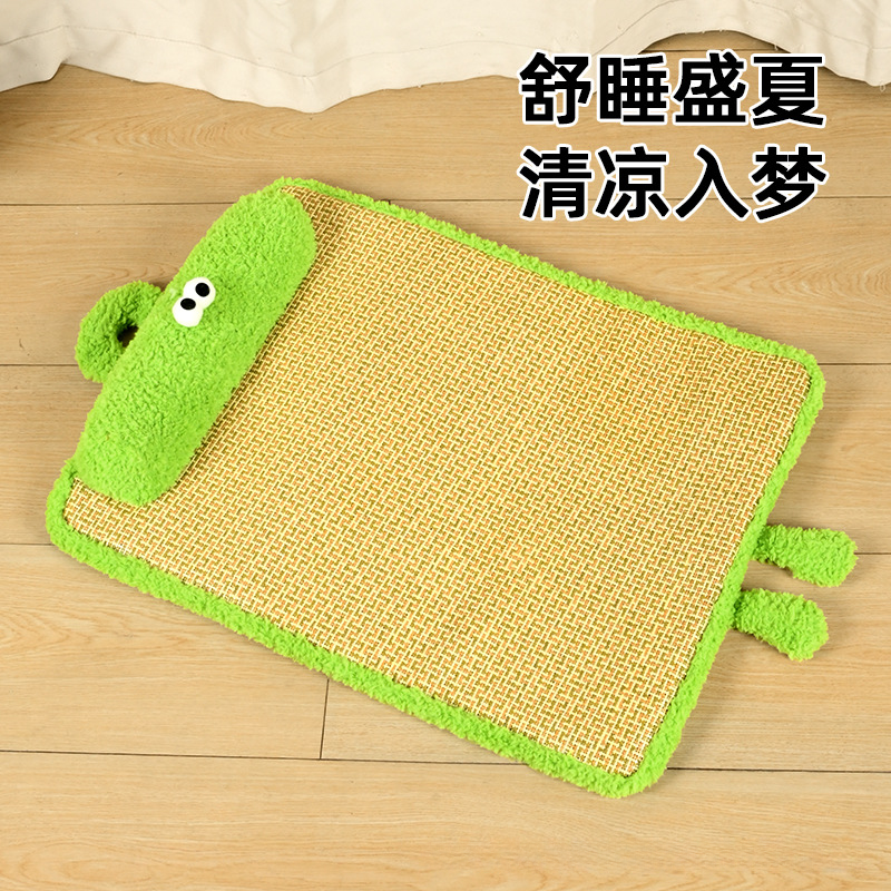 Dog bed, summer cool bed, rattan dog mat, cat bed, thickened sponge pet mat, detachable and washable across borders details Picture