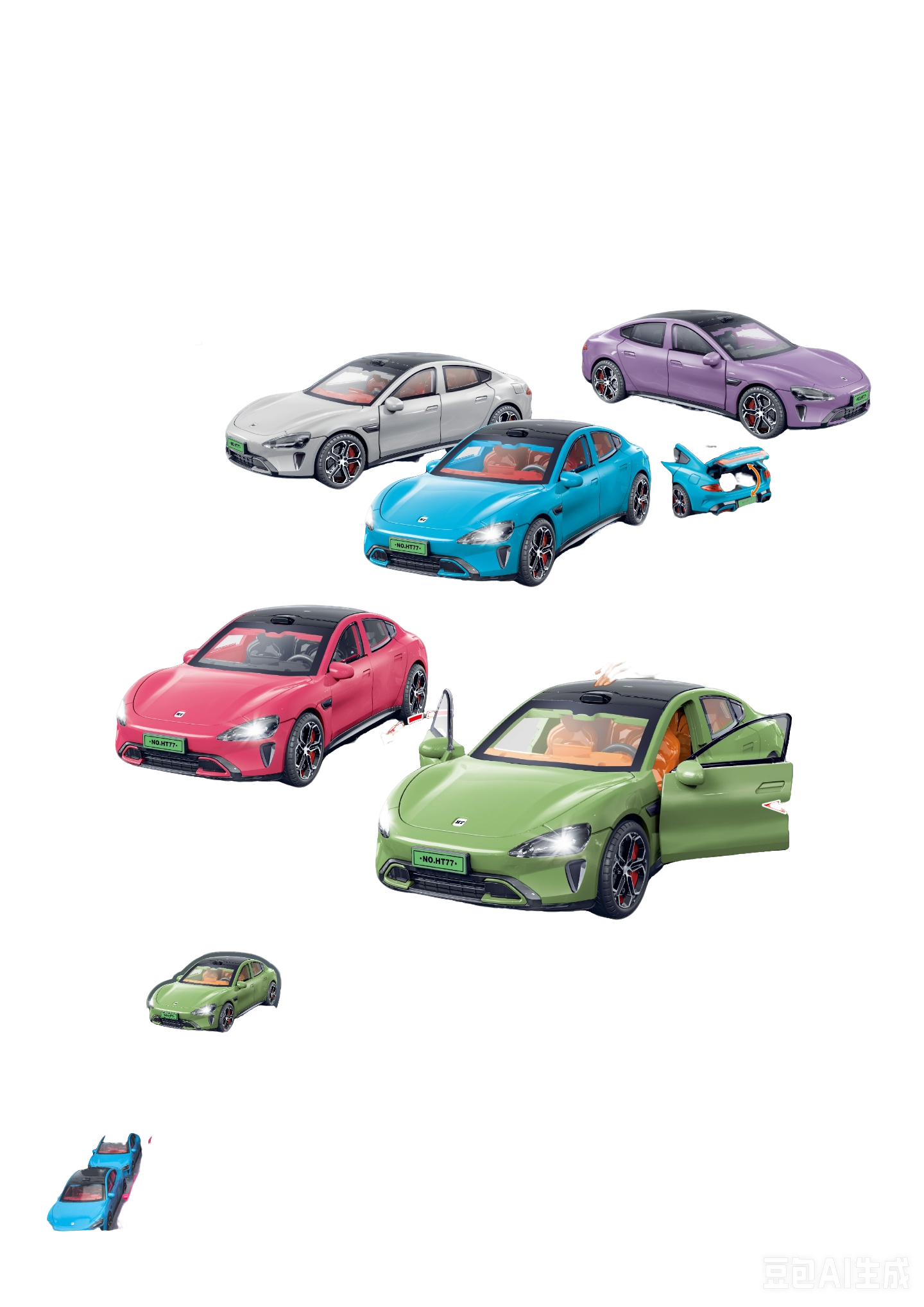 Haotong 7778 (10 pieces per box) Sound and Light Inertial Urban Compact Car details Picture