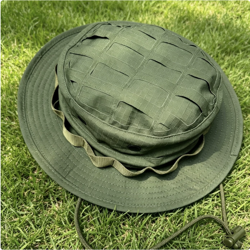2026 New tactical camouflage Penney hat, outdoor mountaineering sun protection hat, military fan training round-brimmed hat, sun hat details Picture