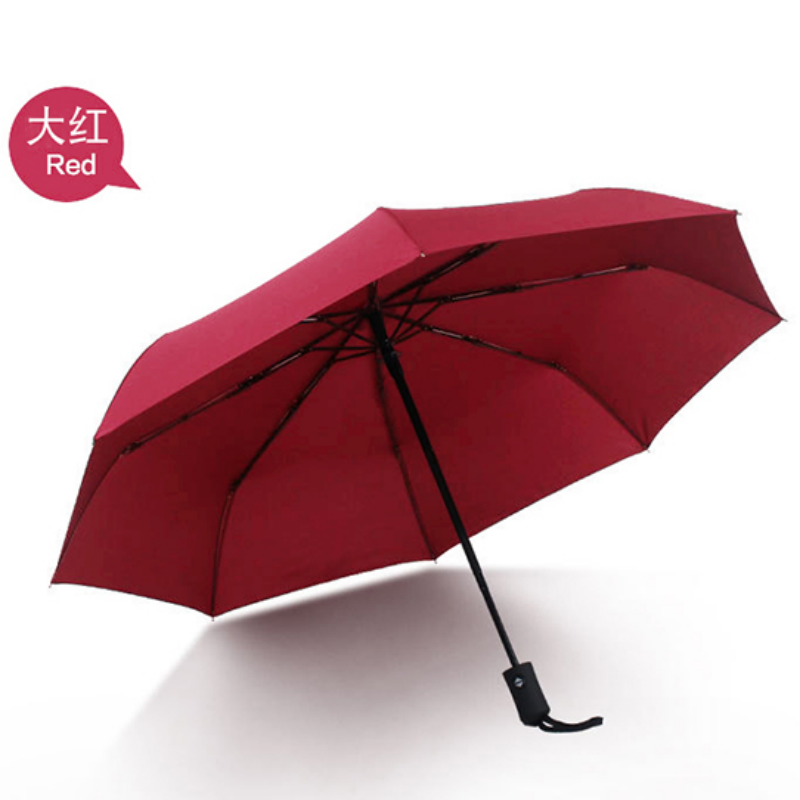 Hengdun simple solid color fully automatic three-fold umbrella, suitable for both men and women, black rubber sun protection and UV protection, all-weather and all-weather umbrella, reinforced and wind-resistant, portable folding umbrella for business commuting, supports wholesale customization, logo advertising umbrella pic 10