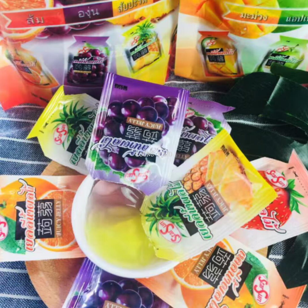 Free shipping! Thai imported snack StarSun strawberry + Pineapple + grape + sweet orange absorbable jelly 390g Item Picture