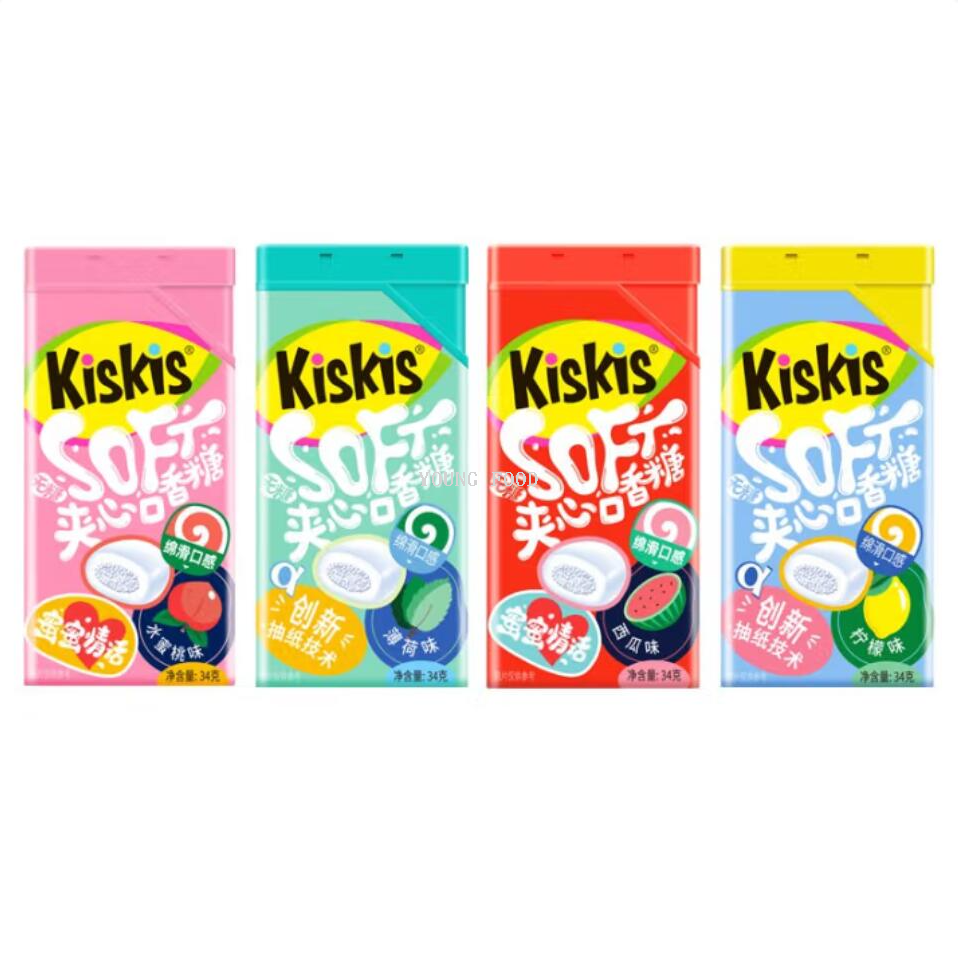 Free shipping! Kuzi Stuffed Gum Fruit Flavor 34g Sugar-free xylitol stuffed fruit Flavor freshens breath