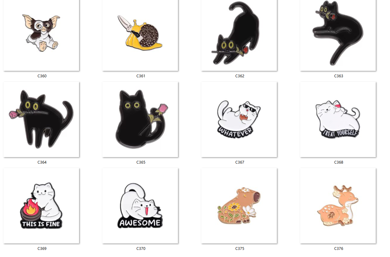 badge卡通动物猫狗鹿可爱多款胸针热卖可定制