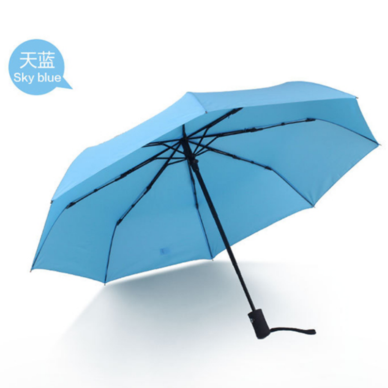 Hengdun simple solid color fully automatic three-fold umbrella, suitable for both men and women, black rubber sun protection and UV protection, all-weather and all-weather umbrella, reinforced and wind-resistant, portable folding umbrella for business commuting, supports wholesale customization, logo advertising umbrella pic 7