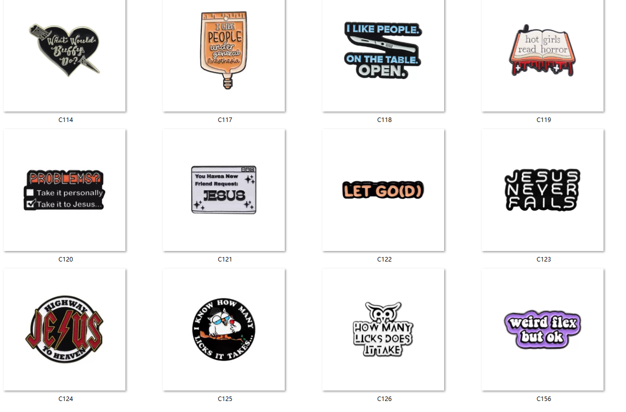 badge English cartoon and funny multi-style best-selling brooches with multiple customizable options details Picture
