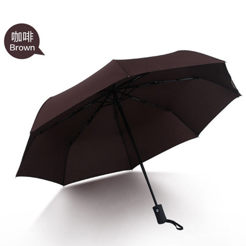 Hengdun simple solid color fully automatic three-fold umbrella, suitable for both men and women, black rubber sun protection and UV protection, all-weather and all-weather umbrella, reinforced and wind-resistant, portable folding umbrella for business commuting, supports wholesale customization, logo advertising umbrella pic 11