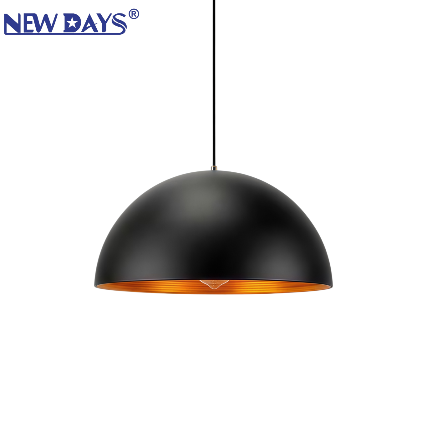 NEWDAYS brand cross-border led lighting fixtures, simple and creative semi-circular chandeliers, indoor aluminum lighting fixtures, black lampshades for living room and dining room lighting fixtures