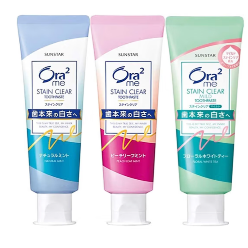 Free shipping! Japanese Ora2 Whitening and Brightening Toothpaste 140g, fresh Fruit flavor Whitening Care, gentle abrasive Specification image