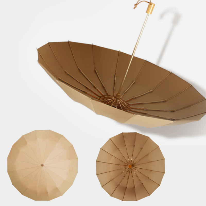 Hengdun 16-bone reinforced solid wood handle color rubber sun umbrella, UV protection, all-weather umbrella, wind-resistant, portable folding sun umbrella, available in multiple colors, portable for commuters and students, supports wholesale, customizable logo pic 6