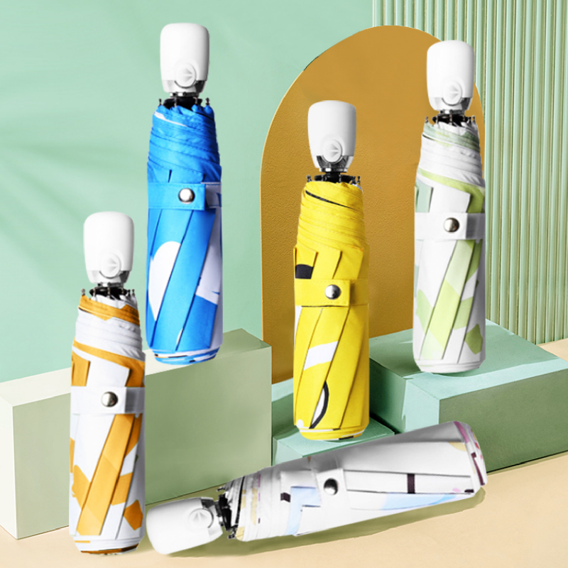 Hengdun fully automatic cartoon folding umbrella, one-click self-opening and closing, black rubber sun protection and UV protection, cute graffiti for students, portable commuting umbrella, weather-resistant umbrella, supports wholesale and custom logo