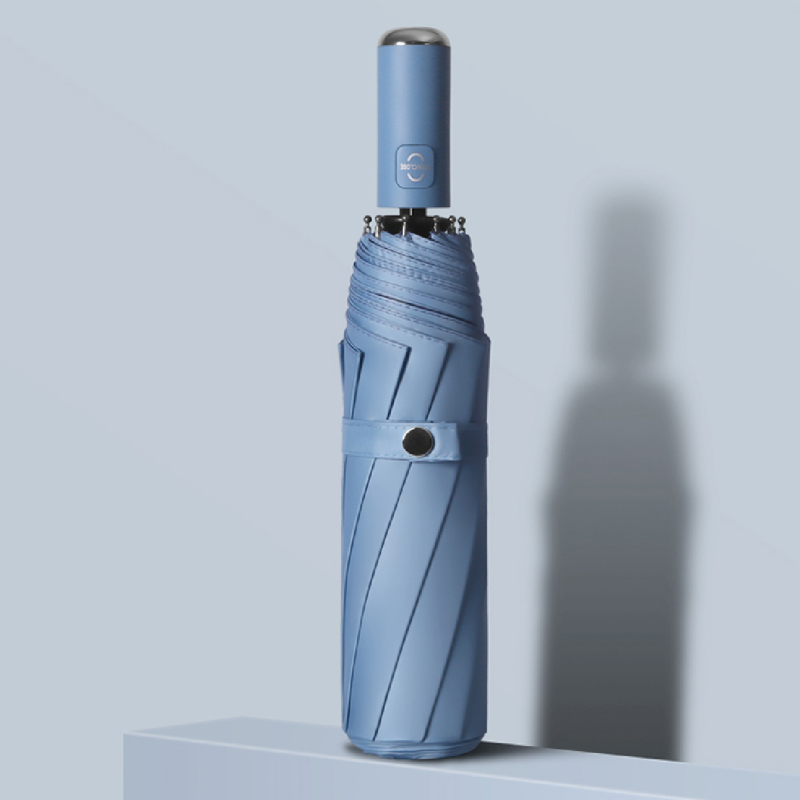 Hengdun fully automatic black rubber umbrella, ten-bone reinforced anti-storm umbrella, fully automatic one-button opening and closing, black rubber for both men and women, sun protection and UV protection, folding umbrella, haze blue portable sunshade, supports wholesale and customization