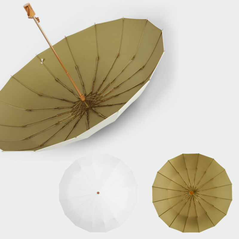 Hengdun 16-bone reinforced solid wood handle color rubber sun umbrella, UV protection, all-weather umbrella, wind-resistant, portable folding sun umbrella, available in multiple colors, portable for commuters and students, supports wholesale, customizable logo pic 7