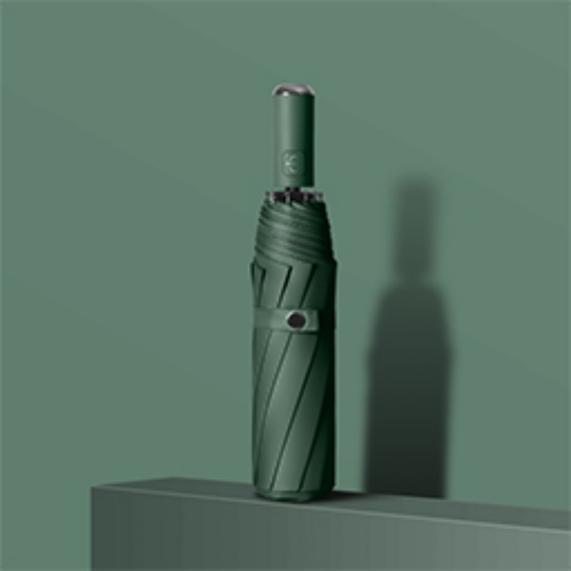 Hengdun fully automatic black rubber umbrella, ten-bone reinforced anti-storm umbrella, fully automatic one-button opening and closing, black rubber for both men and women, sun protection and UV protection, folding umbrella, haze blue portable sunshade, supports wholesale and customization details Picture