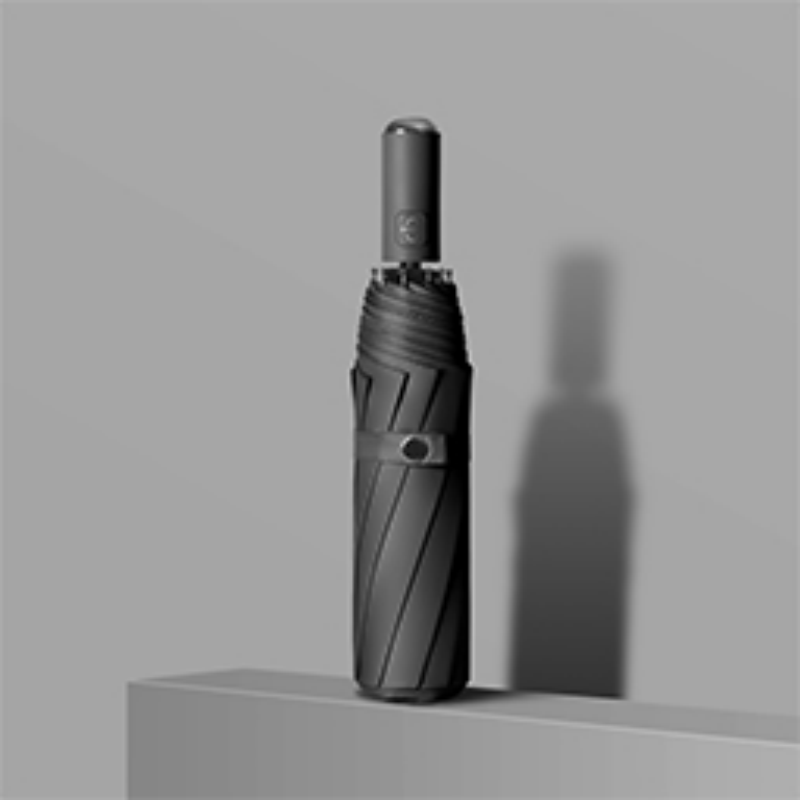 Hengdun fully automatic black rubber umbrella, ten-bone reinforced anti-storm umbrella, fully automatic one-button opening and closing, black rubber for both men and women, sun protection and UV protection, folding umbrella, haze blue portable sunshade, supports wholesale and customization Item Picture
