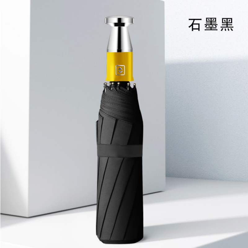 Hengdun fully automatic three-fold black rubber sun umbrella, UV protection, all-weather umbrella, ten-bone reinforced storm-resistant umbrella, available in multiple colors, portable sun umbrella, unisex, supports wholesale and custom logo Specification image