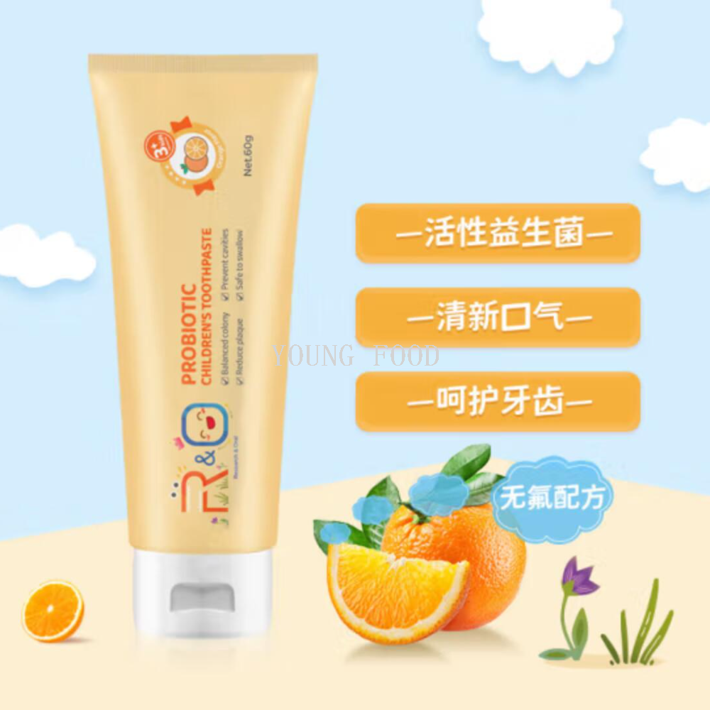 Free shipping! American imported R&O (Probiotics) RO children's toothpaste with orange flavor, 60g, refreshing and gum care a details Picture