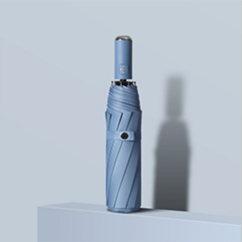 Hengdun fully automatic black rubber umbrella, ten-bone reinforced anti-storm umbrella, fully automatic one-button opening and closing, black rubber for both men and women, sun protection and UV protection, folding umbrella, haze blue portable sunshade, supports wholesale and customization pic 4