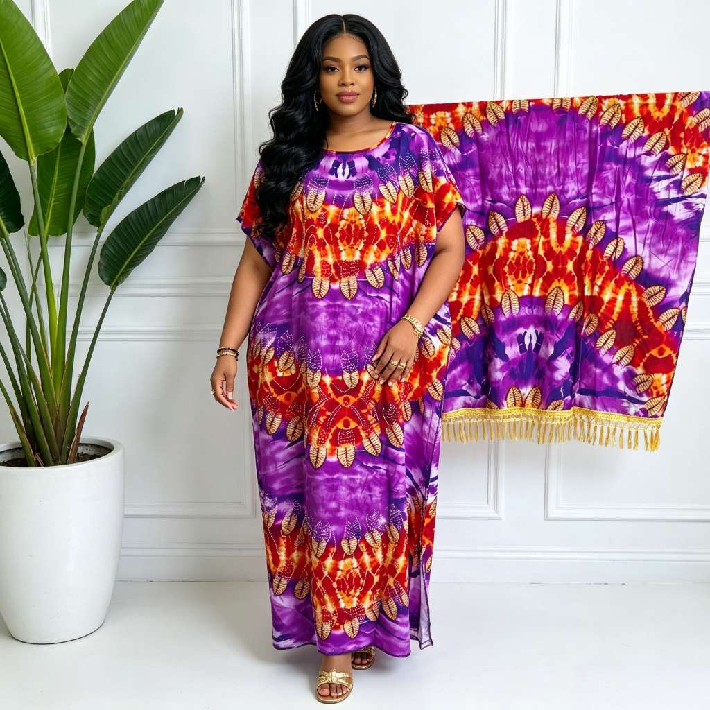 Diamond-encrusted African robe Muslim women's clothing, diamond-encrusted Middle Eastern robe Women's hooded pilgrimage scarf Women's ethnic clothing details Picture