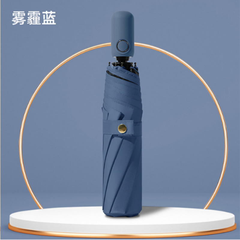 Hengdun fully automatic folding black rubber sun umbrella, UV protection, all-weather, ten-bone reinforced, wind and storm resistant, available in multiple colors, portable sun umbrella, unisex, supports wholesale, custom logo Item Picture