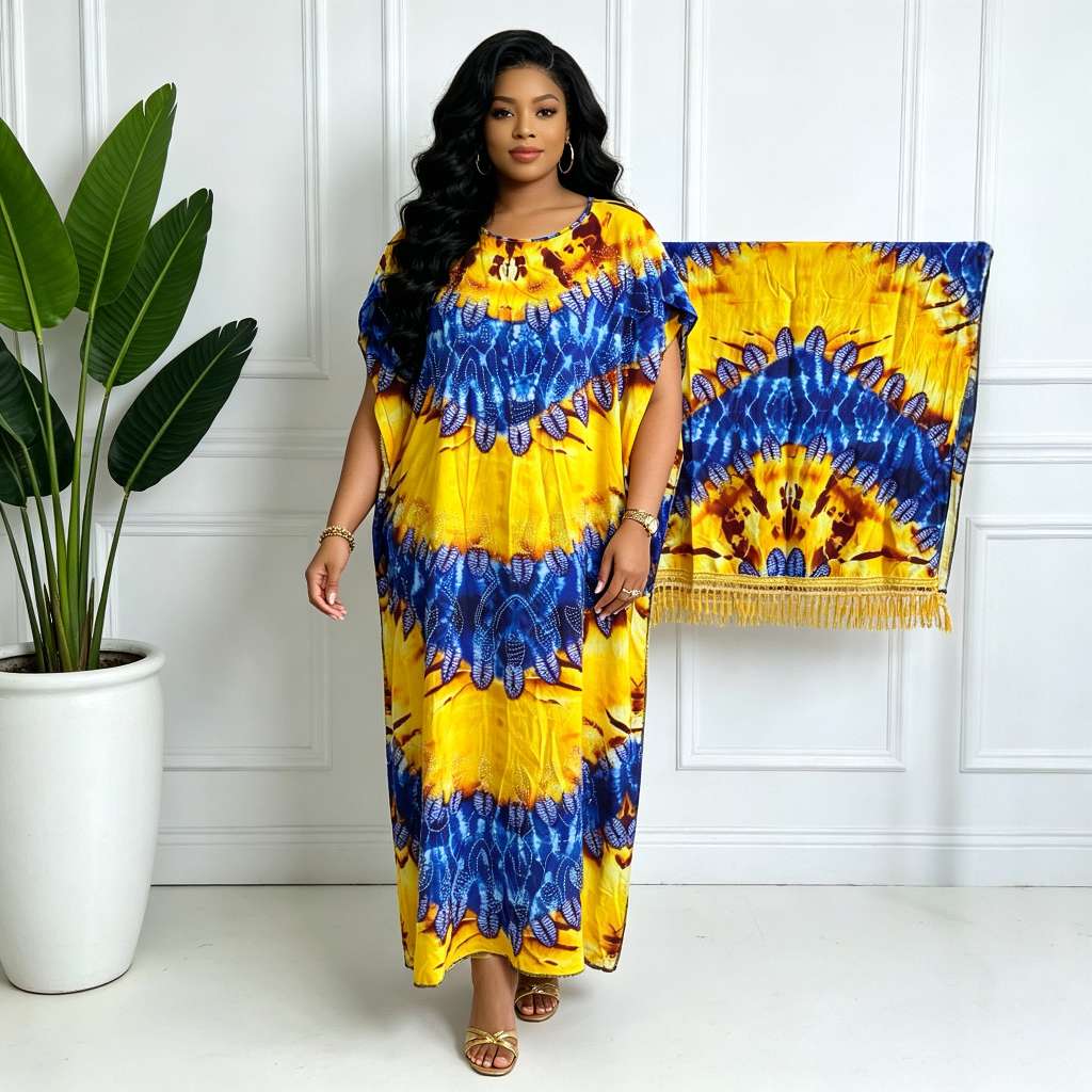 Diamond-encrusted African robe Muslim women's clothing, diamond-encrusted Middle Eastern robe Women's hooded pilgrimage scarf Women's ethnic clothing Application Scenario