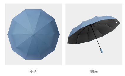 Hengdun fully automatic black rubber umbrella, ten-bone reinforced anti-storm umbrella, fully automatic one-button opening and closing, black rubber for both men and women, sun protection and UV protection, folding umbrella, haze blue portable sunshade, supports wholesale and customization pic 2