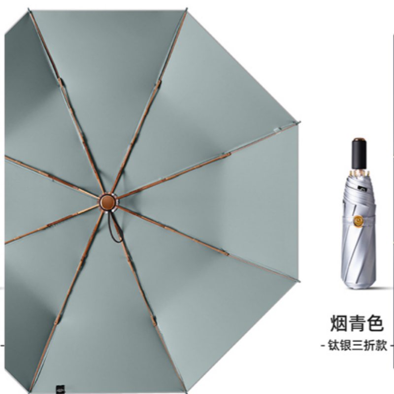 恒盾 钛银涂层防晒降温伞 99% 防紫外线晴雨两用伞 国风花卉便携三折遮阳伞 晨雾绿 暗夜绿黛澜多色可选 支持批发 定制详情12