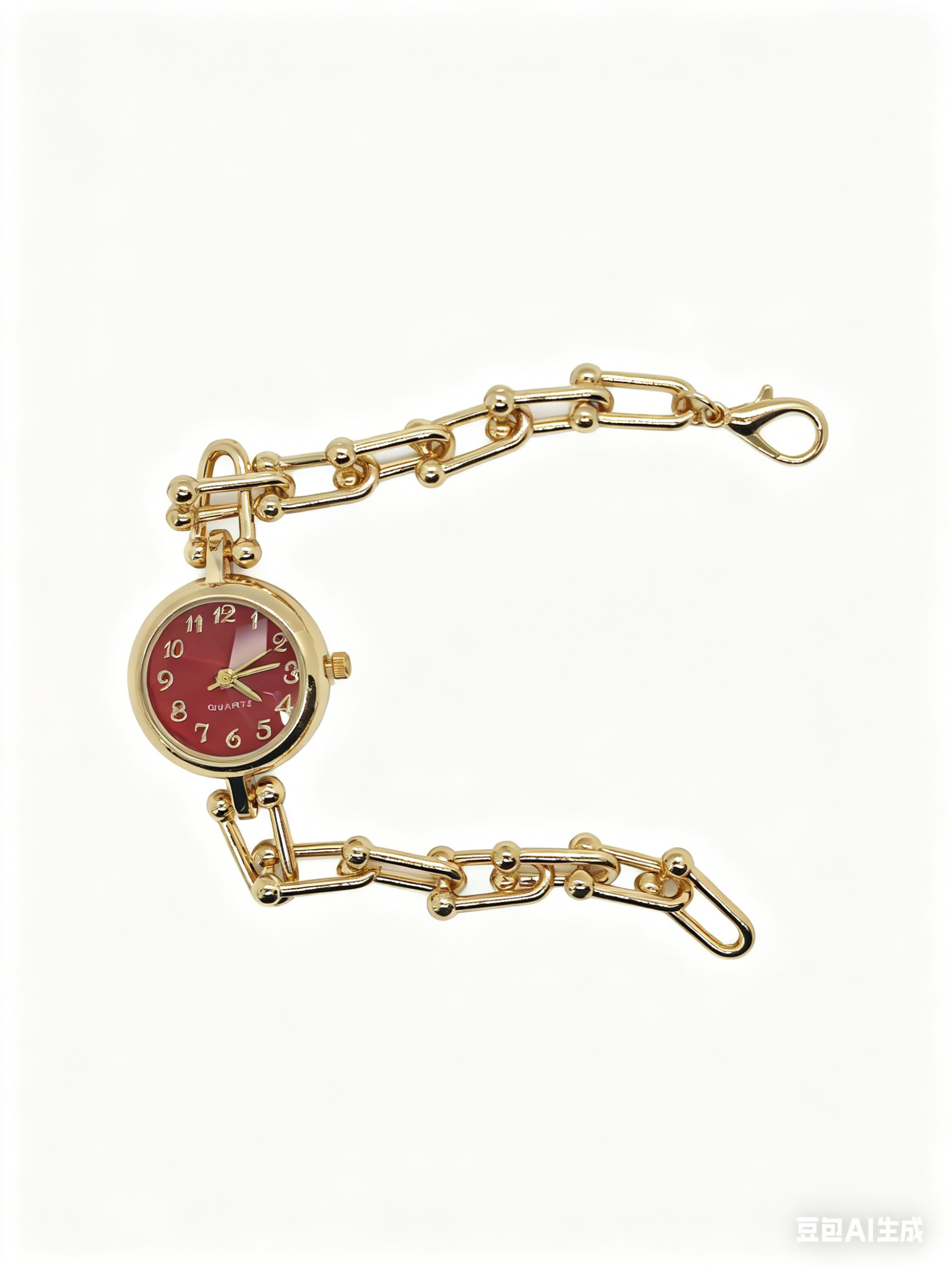 A quartz watch with a four-color oval dial set with diamonds, gold and silver from a watch manufacturer. It features a fashionable and classic design for couples' clothing and accessories. 200234098 Application Scenario