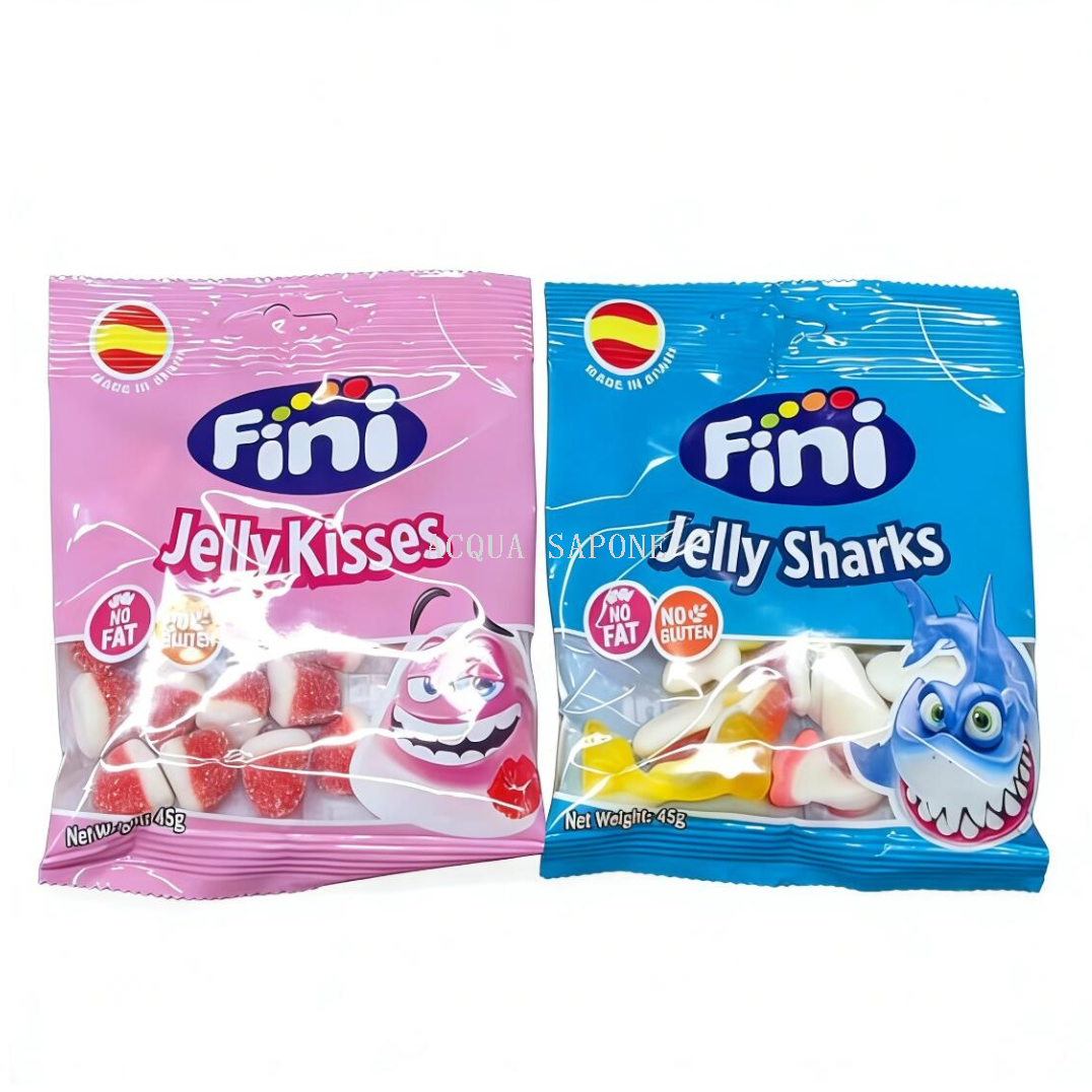 Free shipping! Spanish imported Fini Kiss shaped strawberry-flavored gummy candies 45g, snack food gummy candies Application Scenario