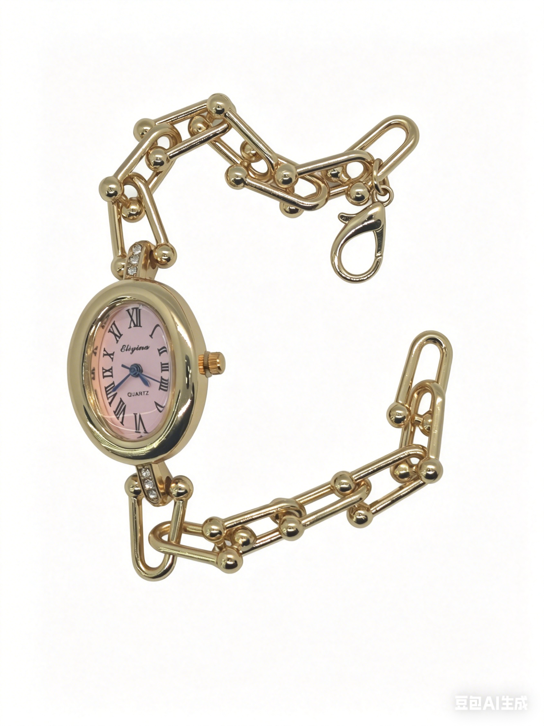 A quartz watch with a four-color oval dial set with diamonds, gold and silver from a watch manufacturer, featuring a fashionable and classic design, is suitable for couple clothing accessories Application Scenario