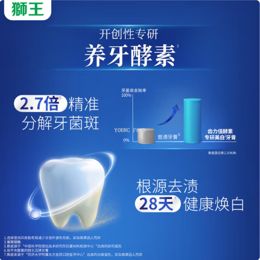 Free shipping! Lion King Chili Jia Hydrating Whitening Toothpaste Enzyme Whitening 120g, Elegant and gentlemanly Oral Cleansing Specification image