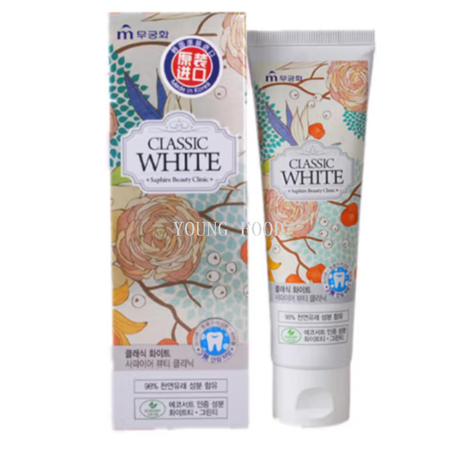 Free shipping! Korean imported Wujin Flower Tea Fragrance and Fruit Fragrance Tooth-Cleaning Toothpaste 110g, with fruit and tea fragrance for fresh breath Application Scenario