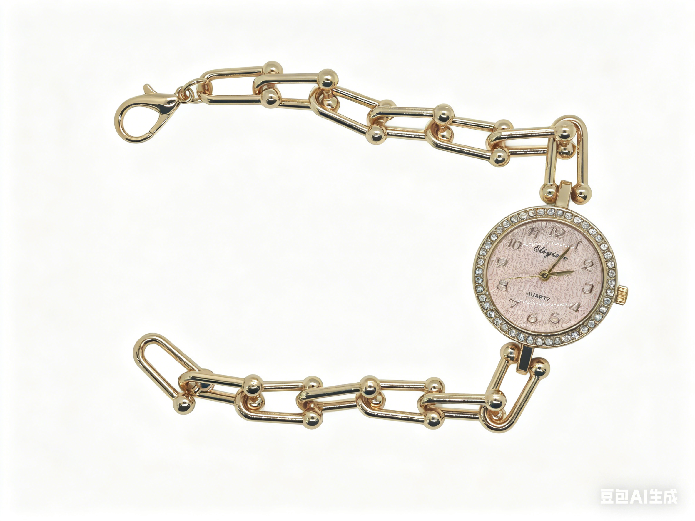 The quartz watch with a five-color round dial set with diamonds, gold and silver from the watch manufacturer features a fashionable and trendy classic design, as well as a couple's clothing accessory watch Specification drawing
