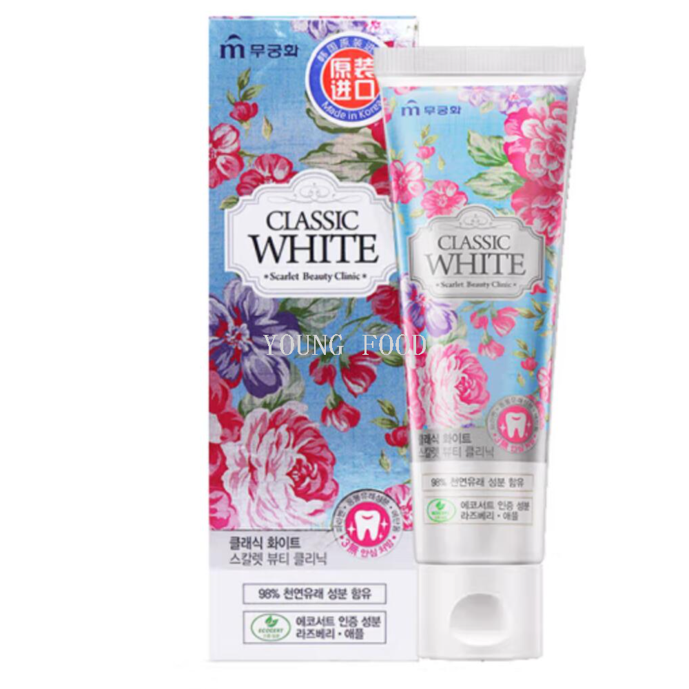 Free shipping! Korean imported Wujin Flower Tea Fragrance and Fruit Fragrance Tooth-Cleaning Toothpaste 110g, with fruit and tea fragrance for fresh breath Specification image