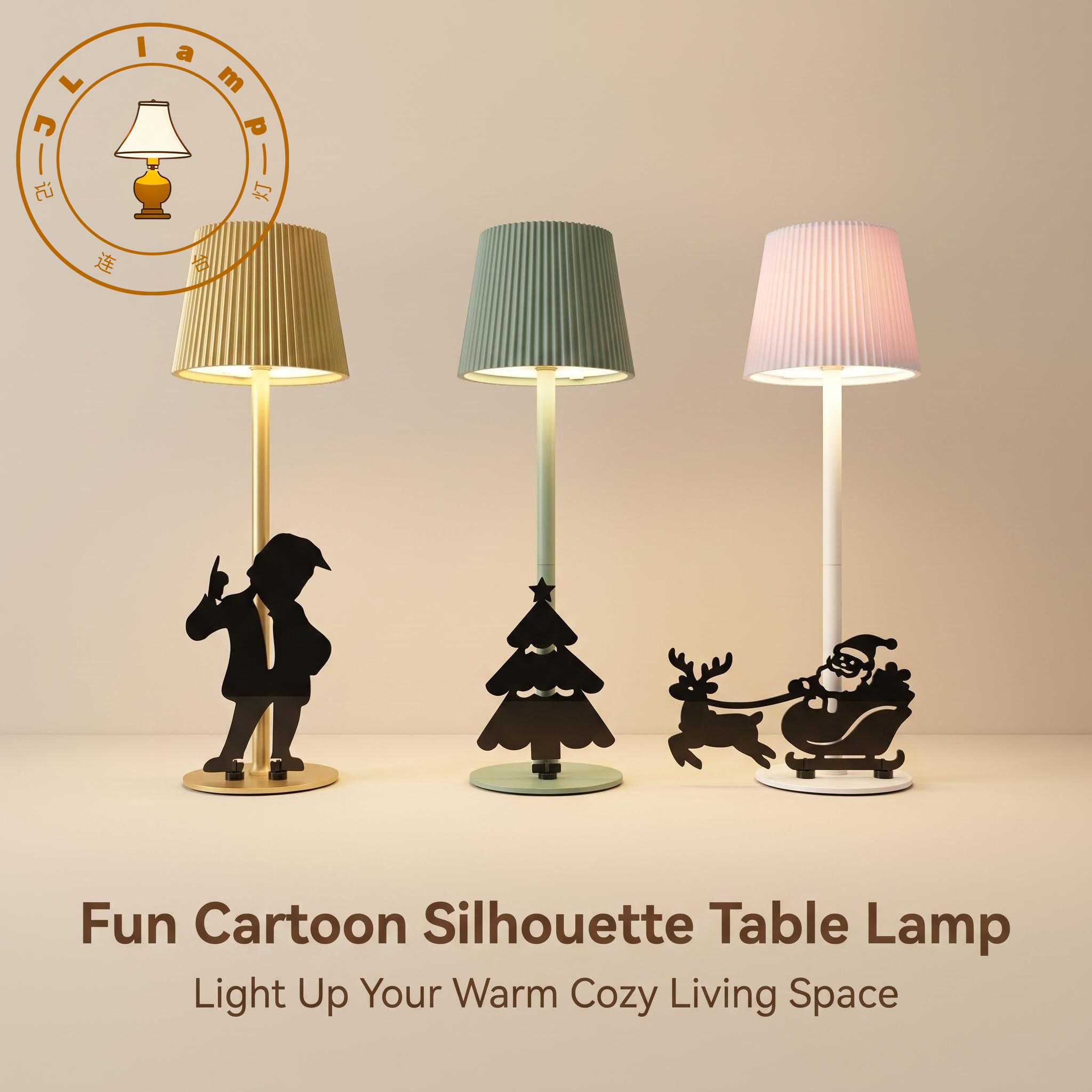 JL's new cartoon silhouette magnetic decorative sheet charging desk lamp, ambient small desk lamp, high-end crystal night light