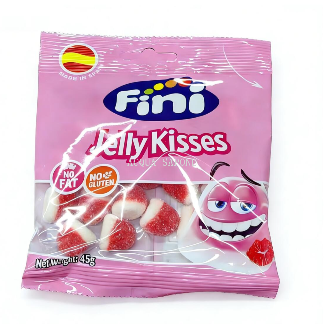 Free shipping! Spanish imported Fini Kiss shaped strawberry-flavored gummy candies 45g, snack food gummy candies Specification image