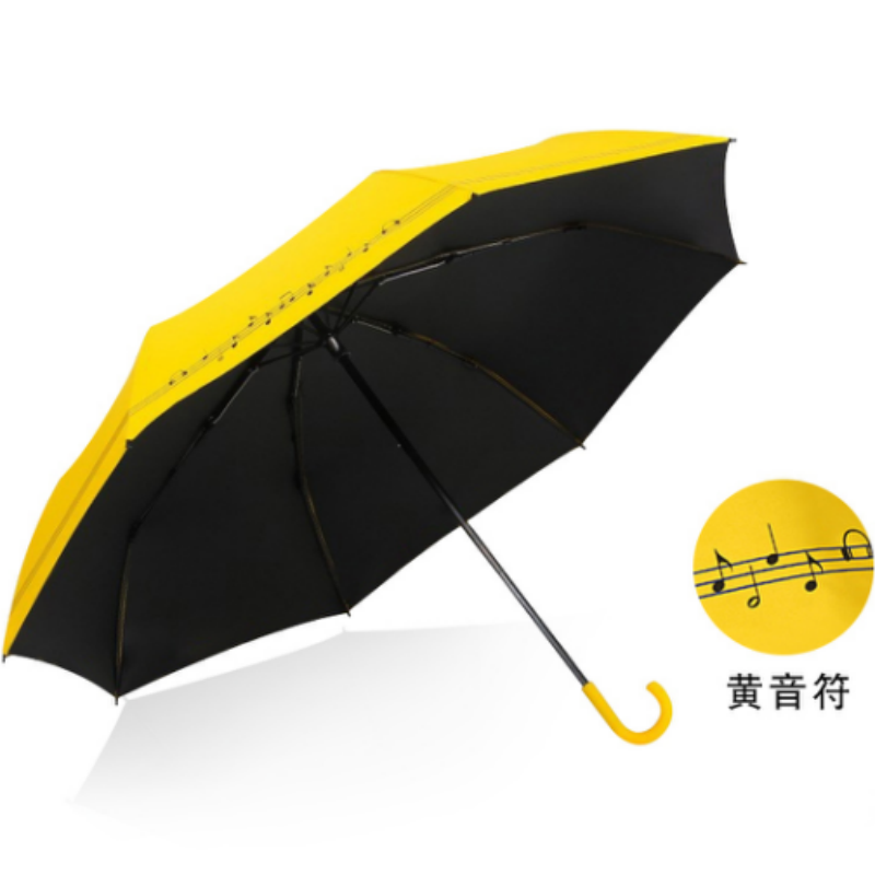 Hengdun simple blue striped hook-shaped handle umbrella, fresh and clean striped all-weather umbrella, versatile for commuting, black rubber UV-resistant coating, ultra-light and portable folding umbrella, supports wholesale customization, logo advertising umbrella details Picture