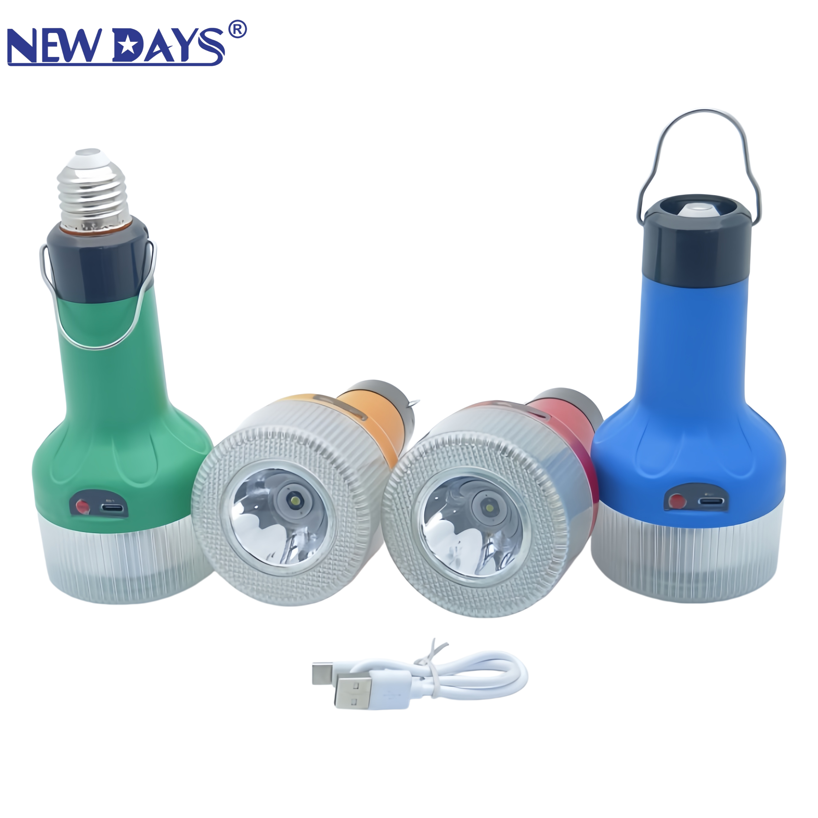 NEWDAYS brand cross border new led eye care camping light, ahorro de energía y ahorro de energía luz de destellos, luz de emergencia recargable USB al aire libre con luz de emergencia de mano luz de camping Item Picture
