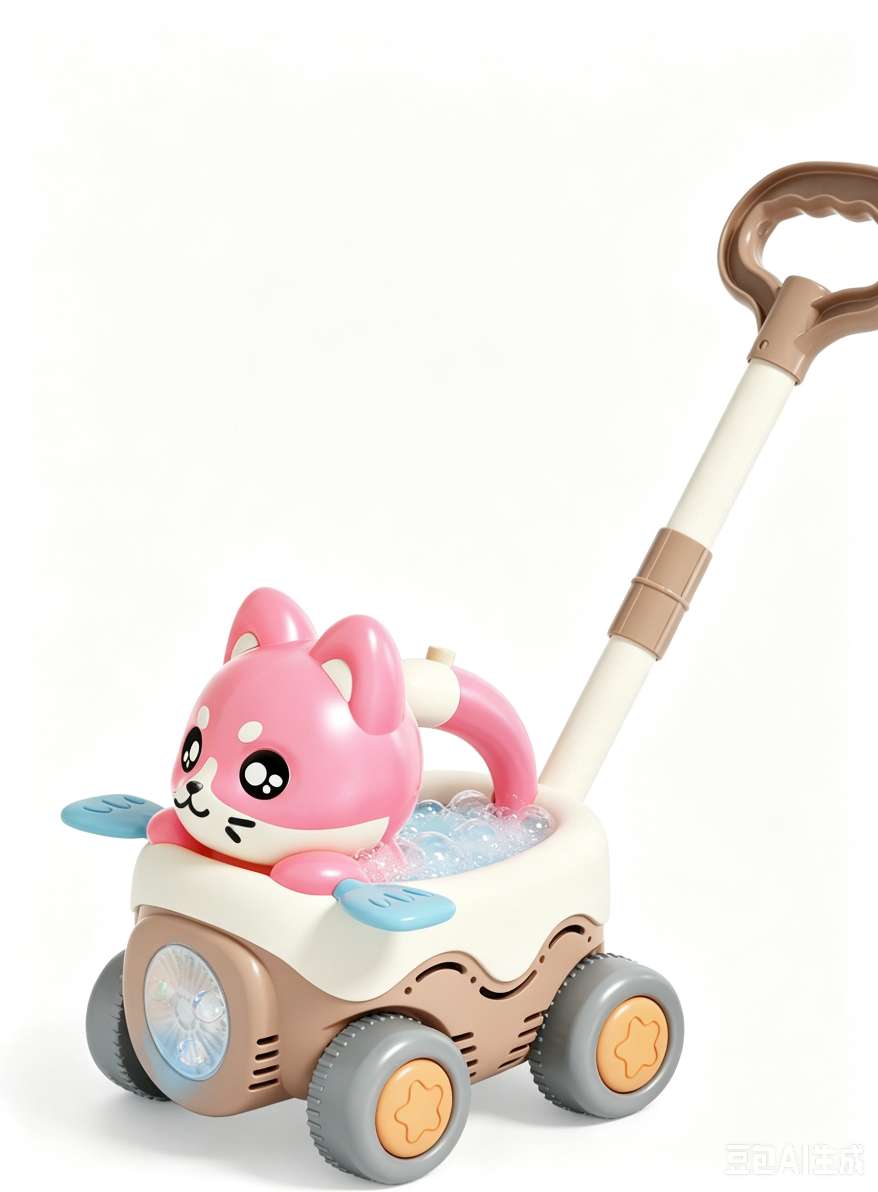 Children's bathtub cat bubble push, portable, light, leak-proof, USB charging, outdoor walking, birthday gift, electric bubble machine Item Picture