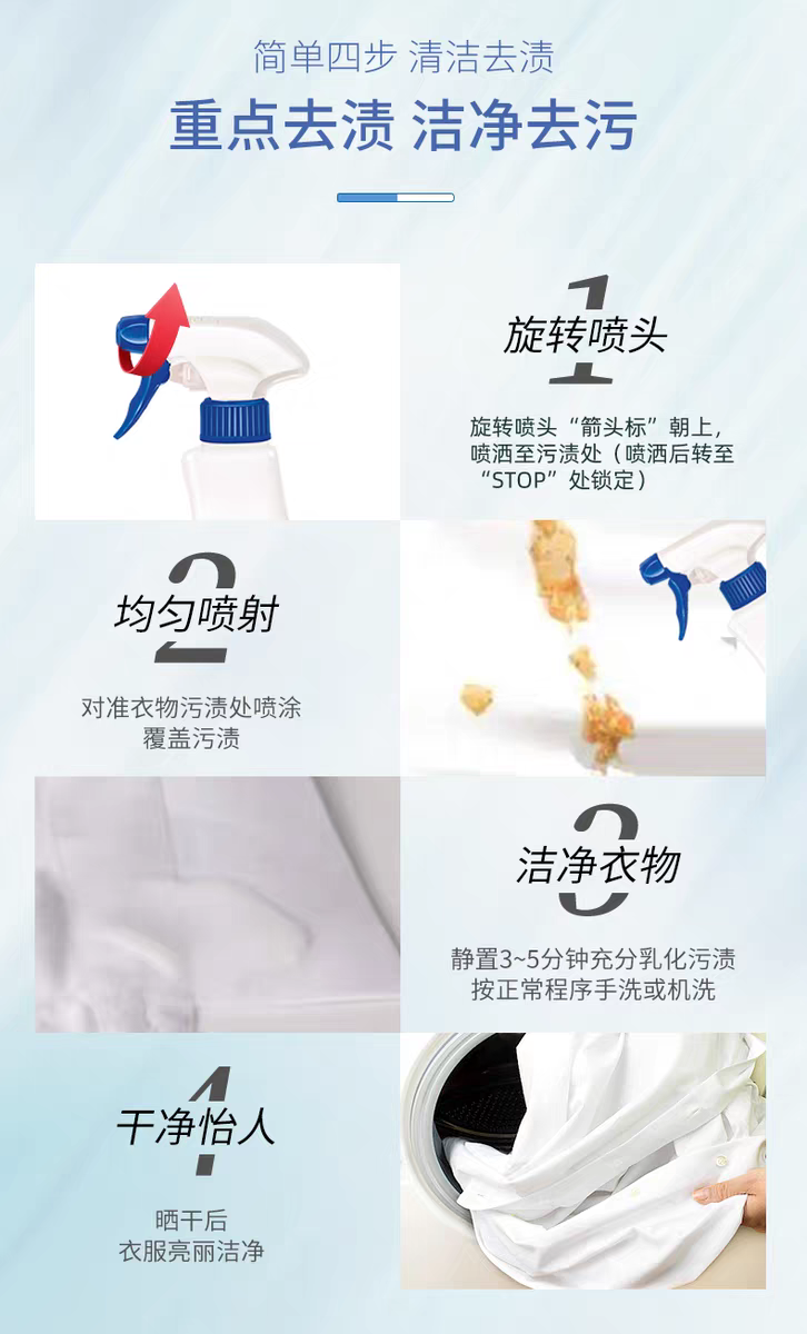 Italian imported Rooster Butler Collar Cleaner 500ml Stain killer, yellow and stain-removing white Shirt cleaner detail image 10