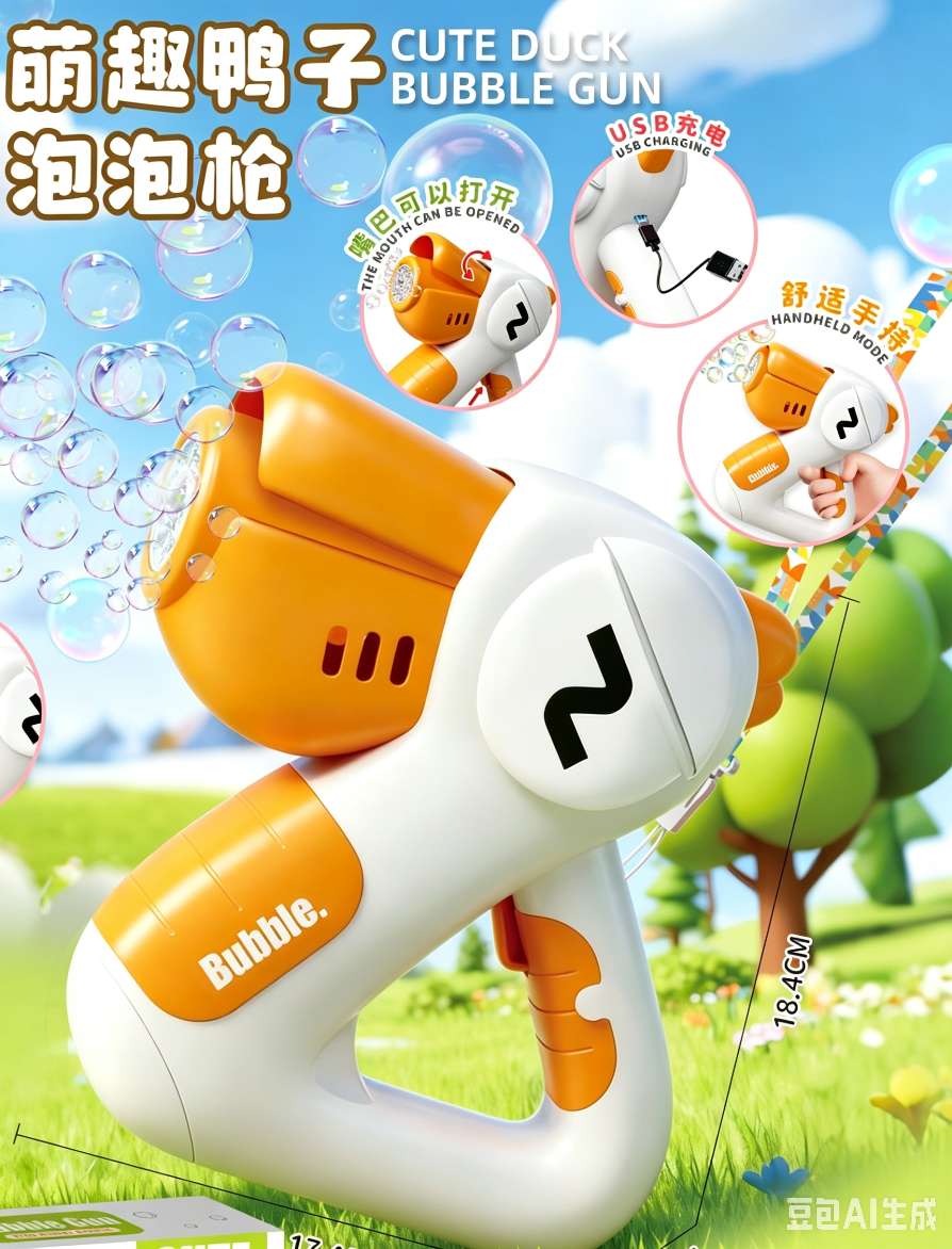 Children's hand-held duck bubble gun, fully automatic bubble dispensing, outdoor boys' and girls' toy gift Application Scenario