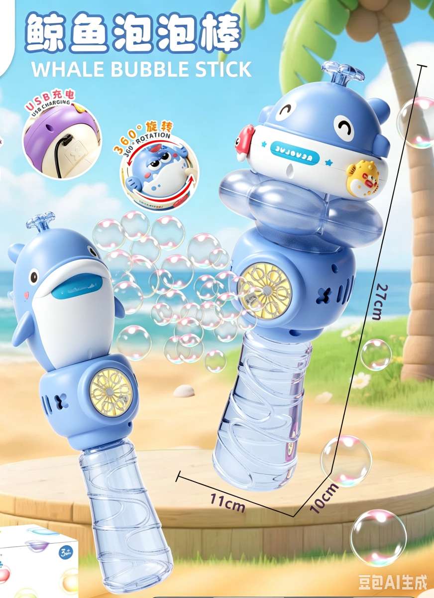 Children's hand-held whale bubble stick charging fully automatic bubble dispensing beach outdoor boys' and girls' toy gifts Application Scenario