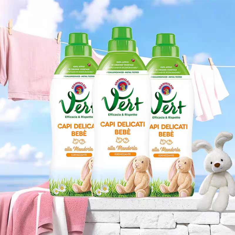 Italian imported Big Rooster Head Baby Sweet Almond laundry Detergent 750ml Baby laundry detergent, special for babies and children, long-lasting fragrance, household laundry detergent, children's laundry detergent Application Scenario