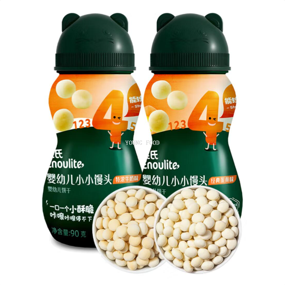 Free shipping! Yingshi Yige Steamed Buns for Infants and Toddlers, 90g small steamed buns, baby snacks, crispy, easy to dissolve, nutritious complementary food details Picture