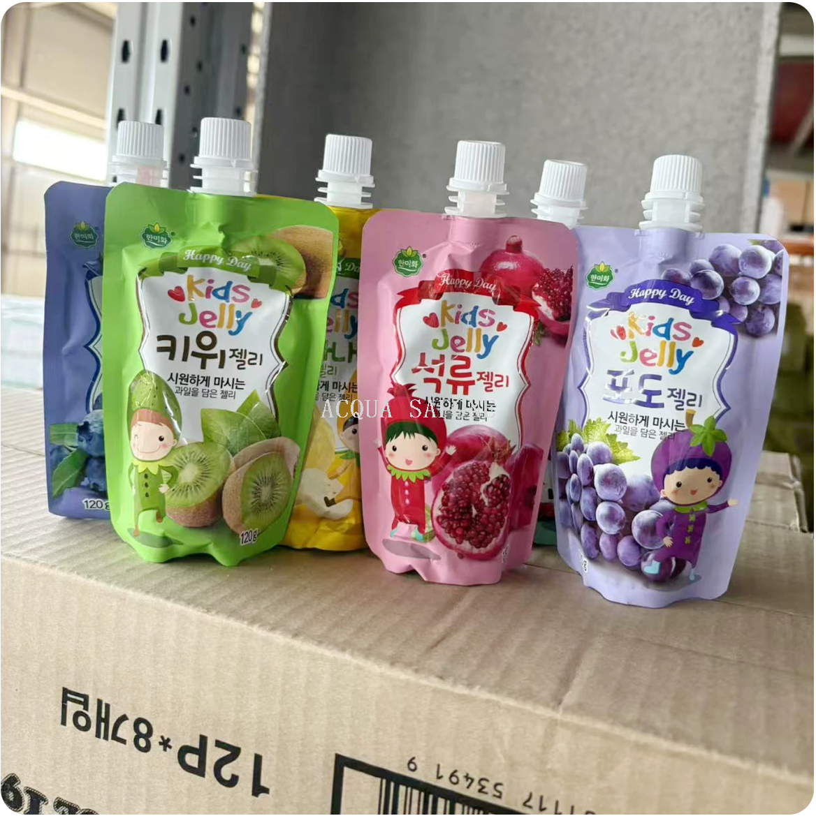 Free shipping! Korean Hanmihe Pomegranate-flavored Jelly 120g Apple, Grape and kiwi juice drink, children's snack Item Picture