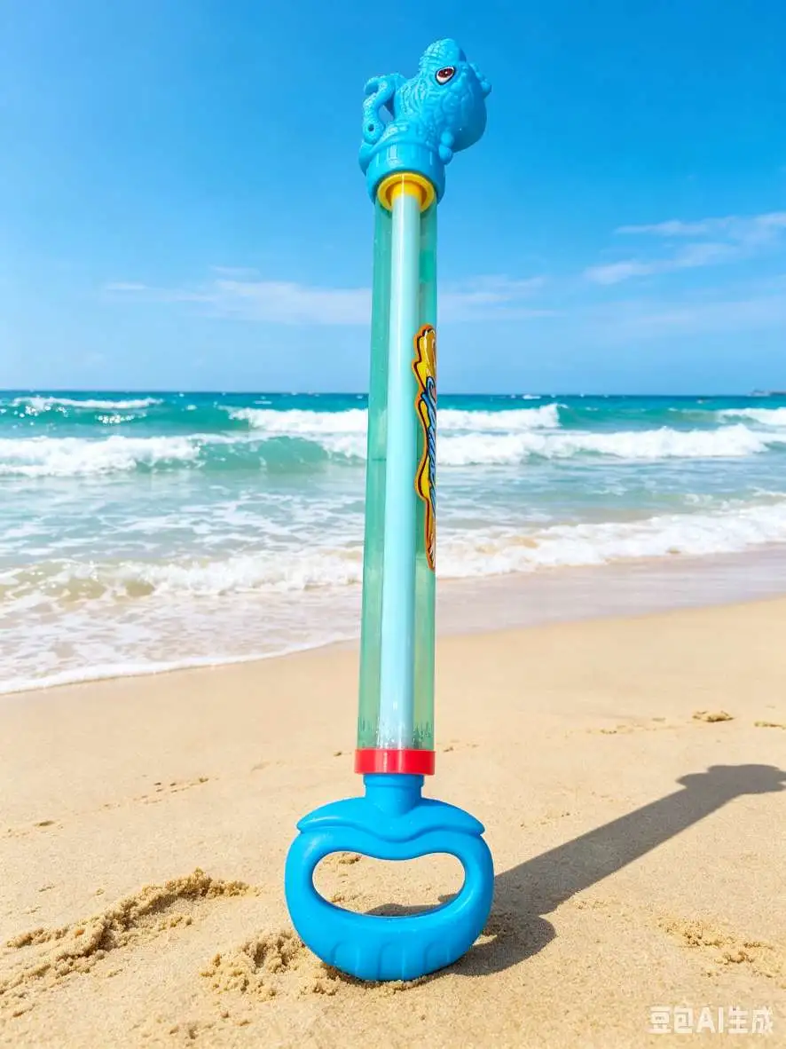 Cartoon Seahorse pull-out water gun, children's large-capacity syringe water cannon, summer water play and water fight toy detail image 2