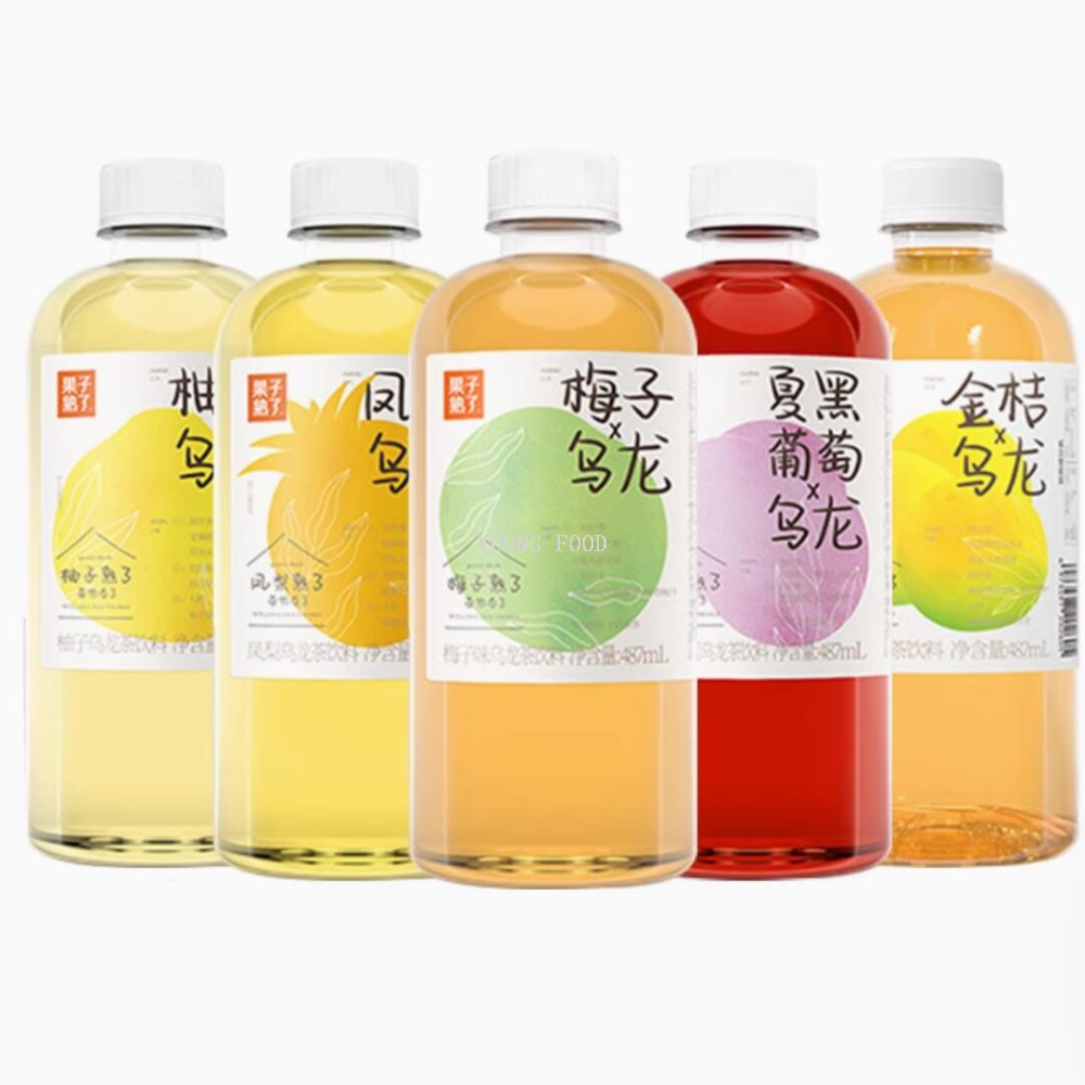 Free shipping! Fruit ripe Oolong tea beverage 487ml, snack fruit juice drink, fruit-flavored tea drink details Picture